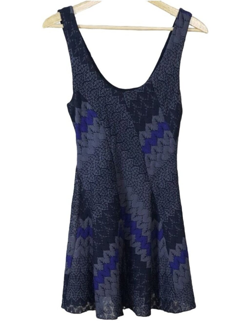 Free People My One & Only Swing Dress Blue XS Sleeveless Boho Festival Rock Mini